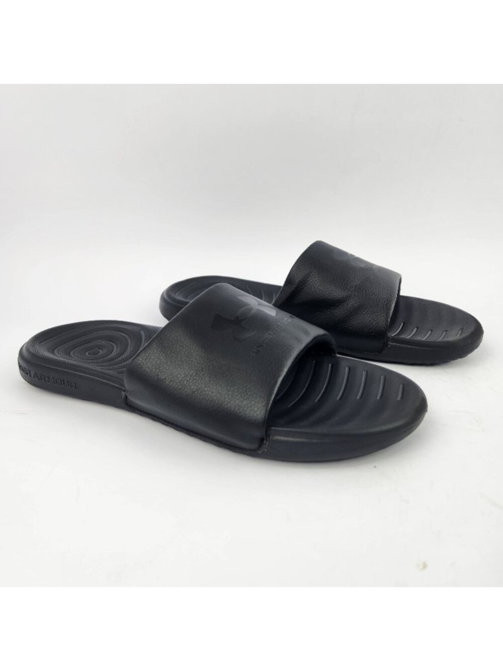 Under Armour Sandals Mens 11 Ansa Fixed Slide Black Slip On Comfort 3023761-003